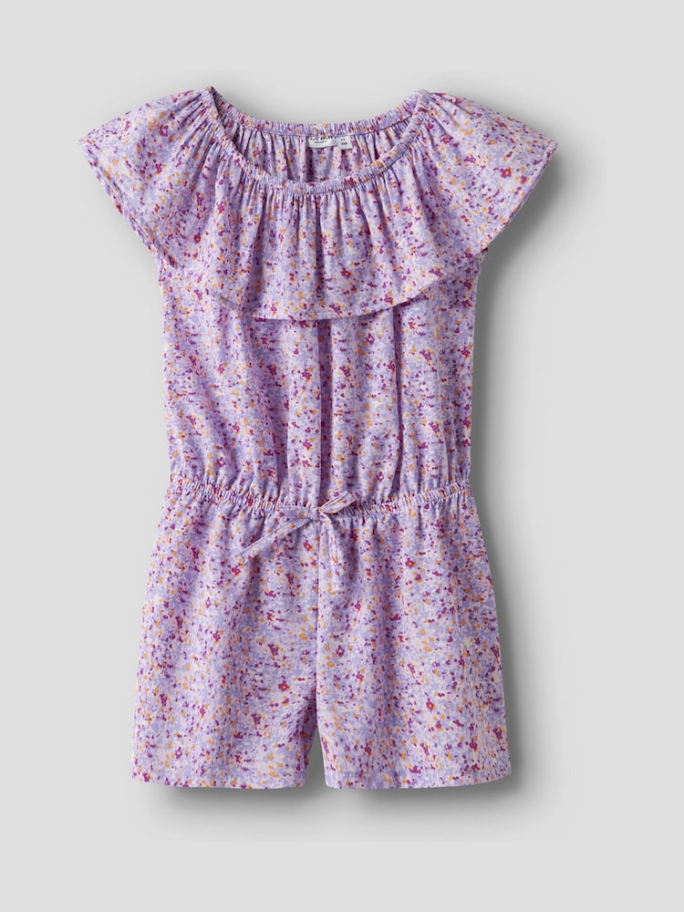 Name It Purple Floral Printed Playsuit - Image 1 of 3