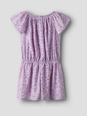 Name It Purple Floral Printed Playsuit - Image 2 of 3