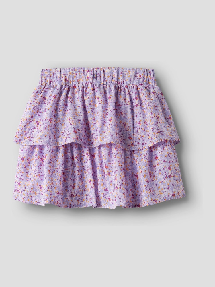Name It Purple Floral Print Ruffle Skirt - Image 2 of 3 Name It Purple Floral Print Ruffle Skirt - Image 2 of 3