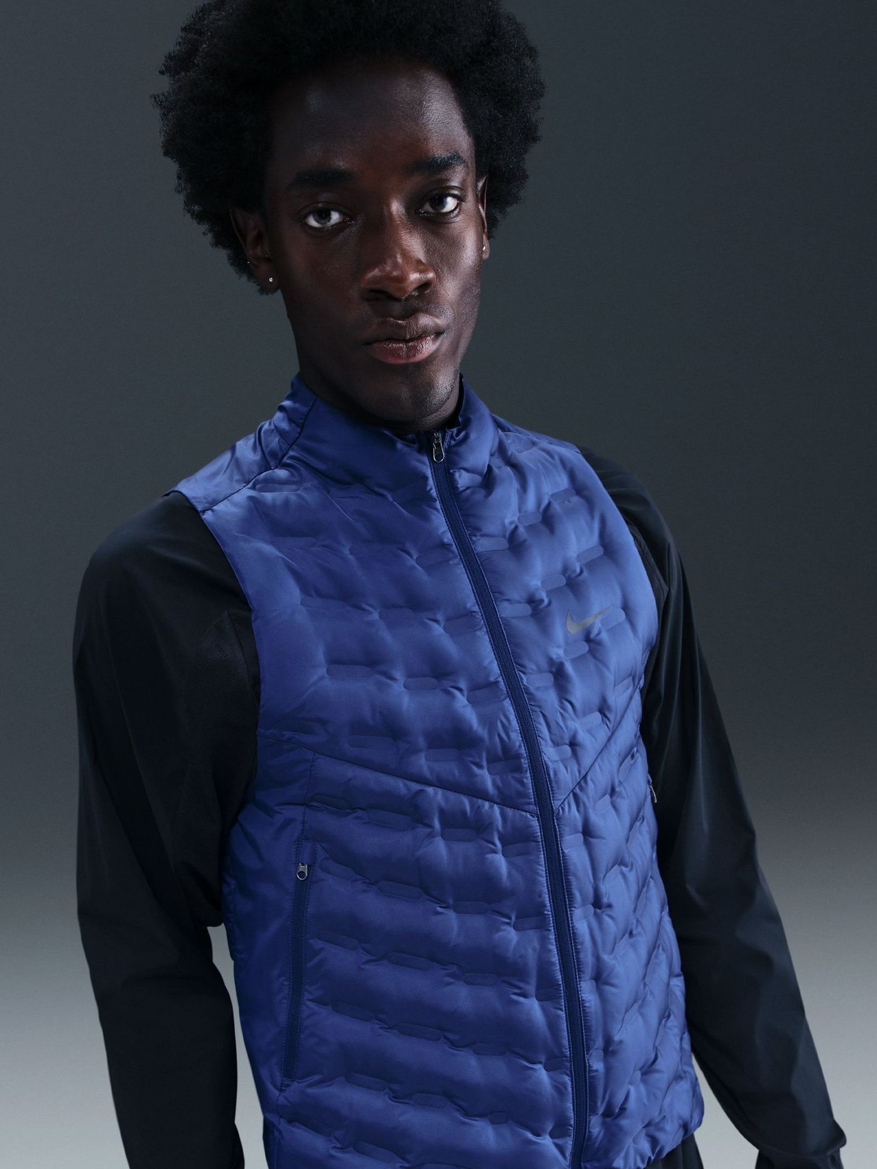 Nike AERLOFT ベスト Lサイズ ネイビー　RUNNING VEST Buy Nike Blue Void Therma-FIT ADV Repel AeroLoft Down Running Vest