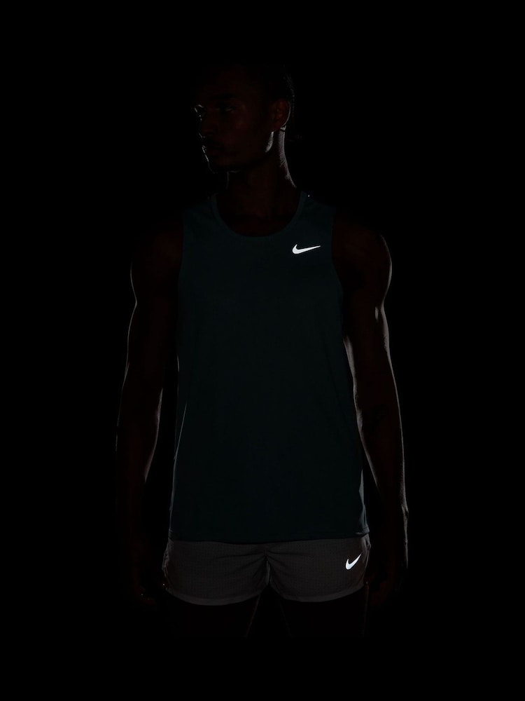 Nike Cannon Green Dri-FIT Miler Running Vest Top - Image 4 of 4