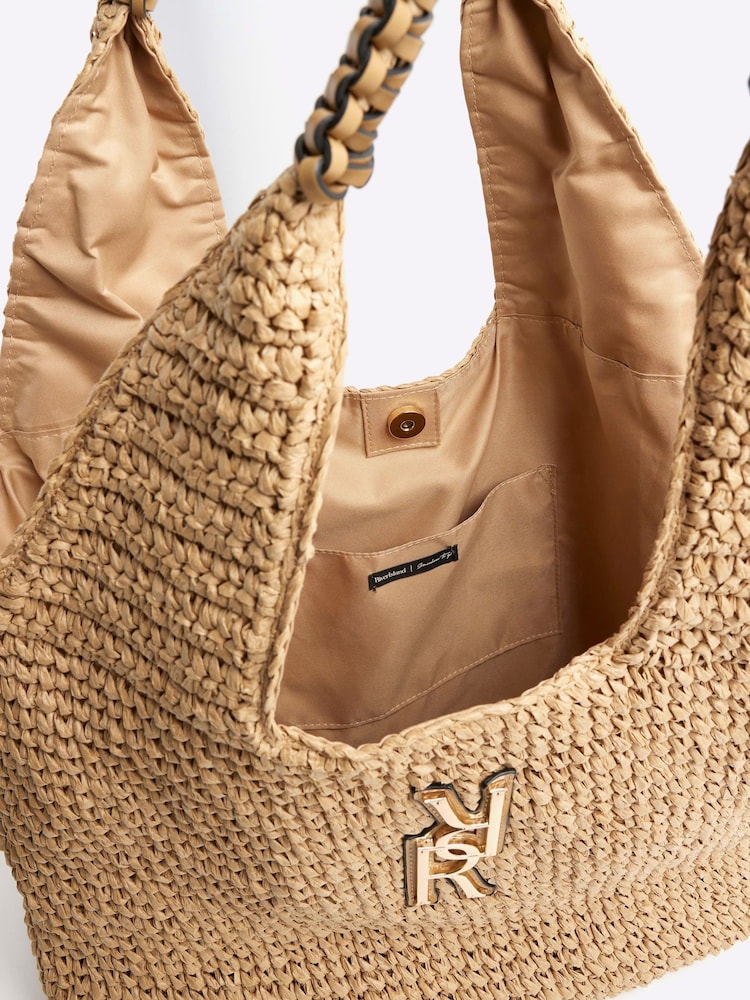 River Island Brown Raffia Shopper Bag - Image 6 of 6