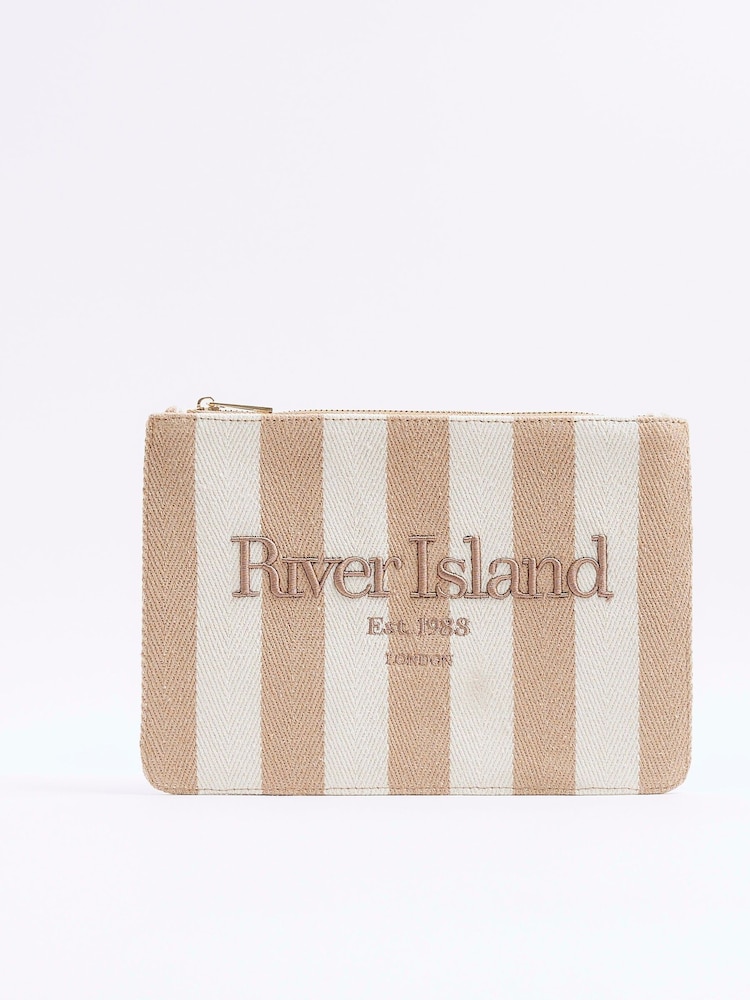 River Island Striped Beach Pouch Bag - Image 1 of 5
