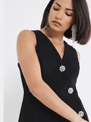 River Island Petite Asymmetric Waistcoat Playsuit - Imagen 4 de 5