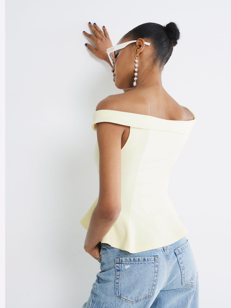 River Island Double Breasted Bardot Blouses - صورة 2 من 4 River Island Double Breasted Bardot Blouses - صورة 2 من 4