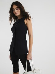 River Island Black Square Neck Strappy Waistcoat - Image 2 of 6