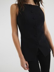 River Island Black Square Neck Strappy Waistcoat - Image 4 of 6