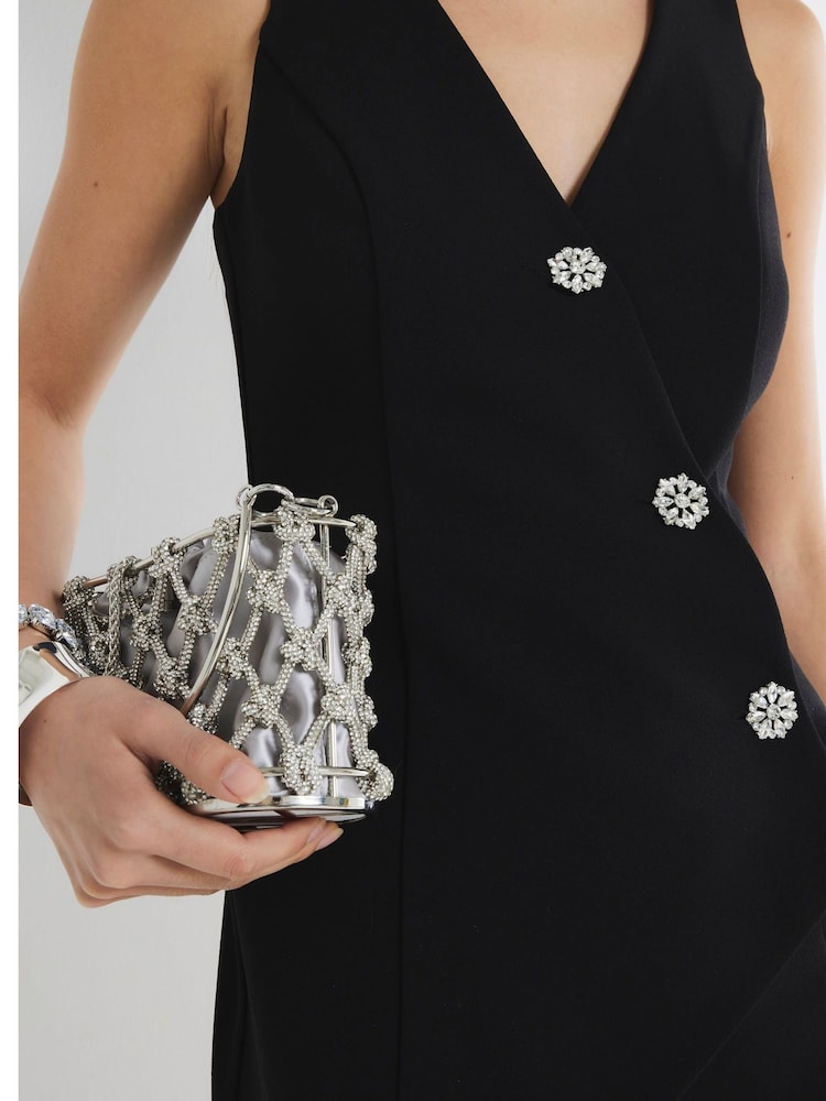 Negro - River Island Asymmetric Waistcoat Playsuit - Imagen 4 de 4