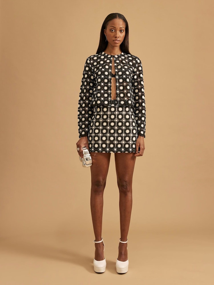 River Island Black Crochet Mini Skirt - Image 1 of 4