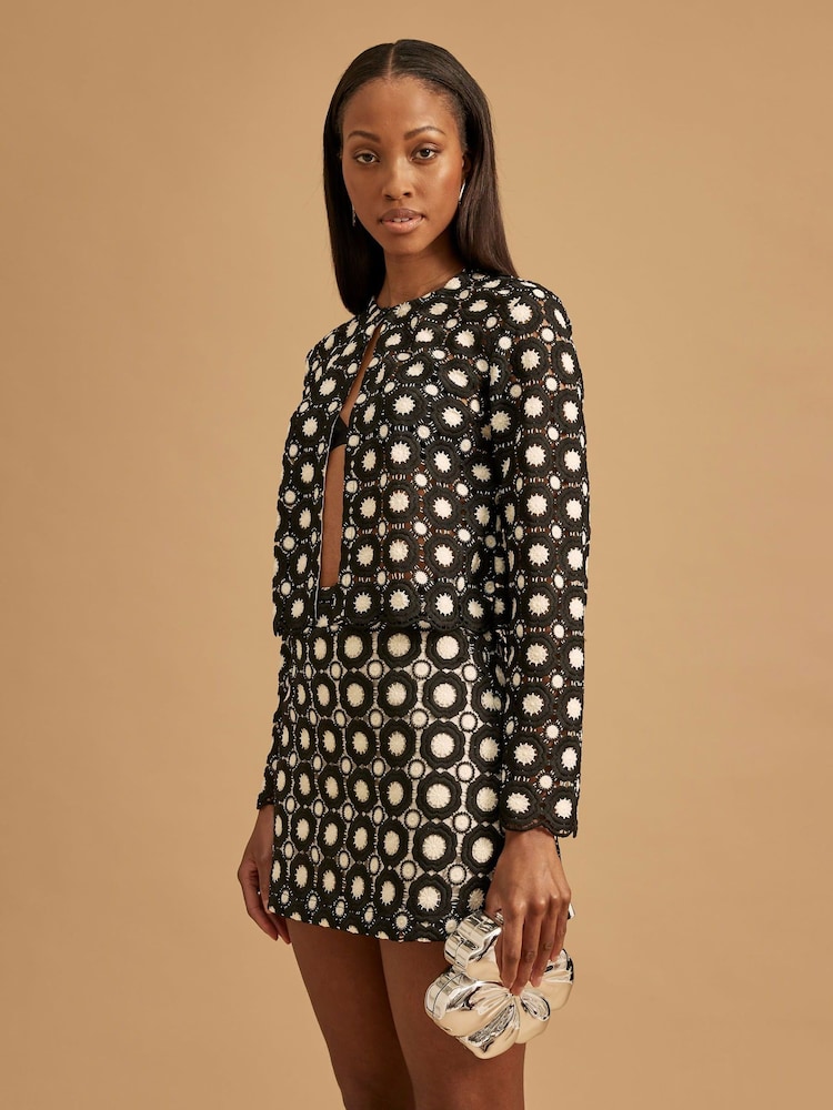 River Island Black Crochet Mini Skirt - Image 2 of 4