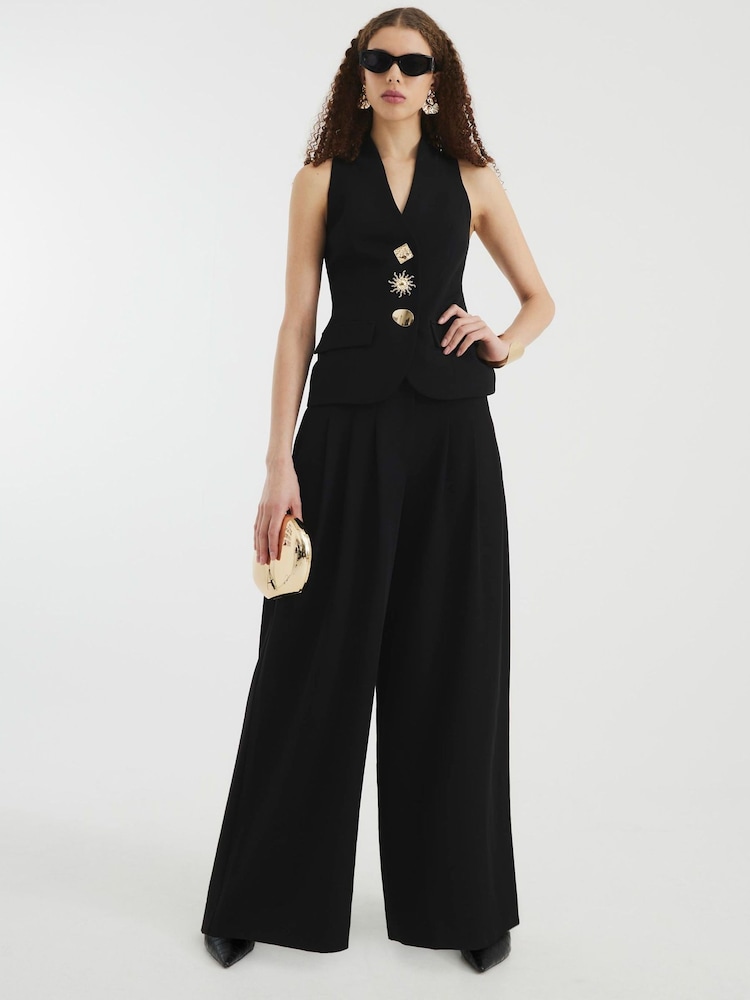 River Island Black Halter Neck Waistcoat - Image 3 of 4