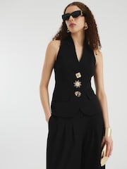 River Island Black Halter Neck Waistcoat - Image 4 of 4