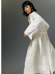 River Island Cream Floral Trench Coat - Image 2 of 4