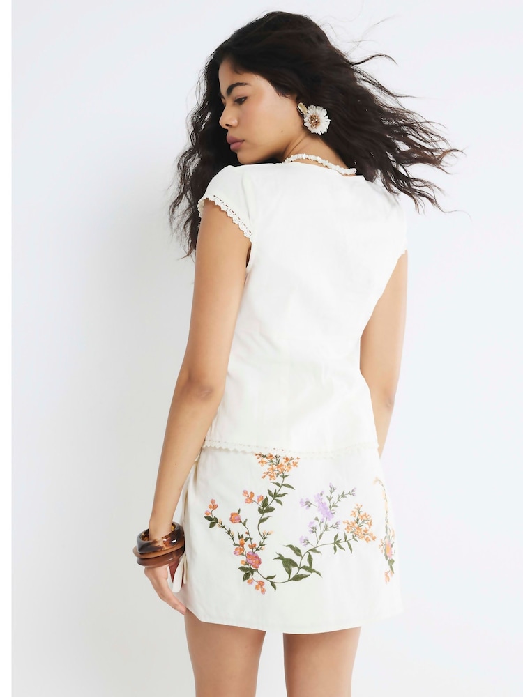 River Island Corset Floral Embellished Top - Image 3 of 4