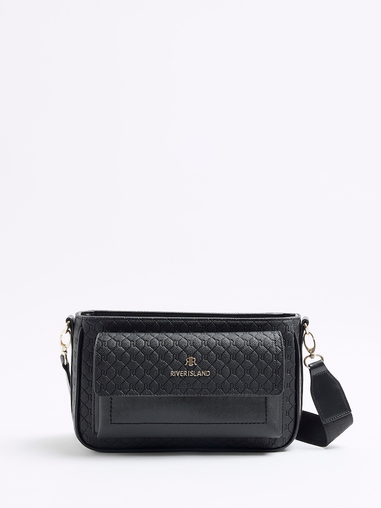 River Island Black Utility Pochette Cross-Body Bag - Image 1 of 6
