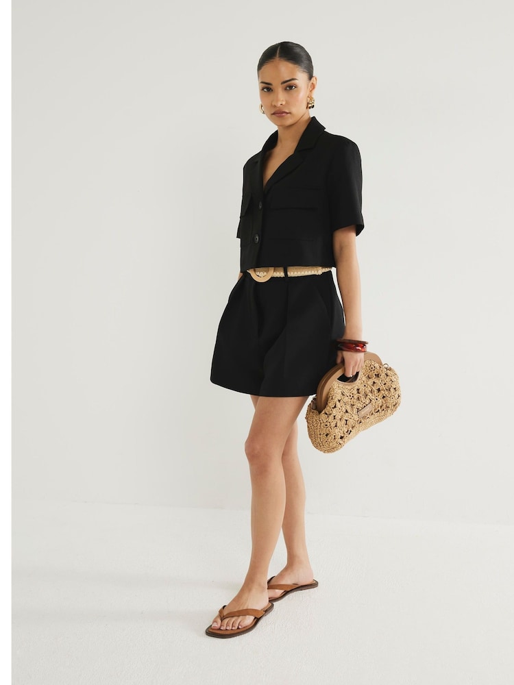 River Island Petite 100% Cotton Short Sleeve Cropped Jacket - Imagen 2 de 6