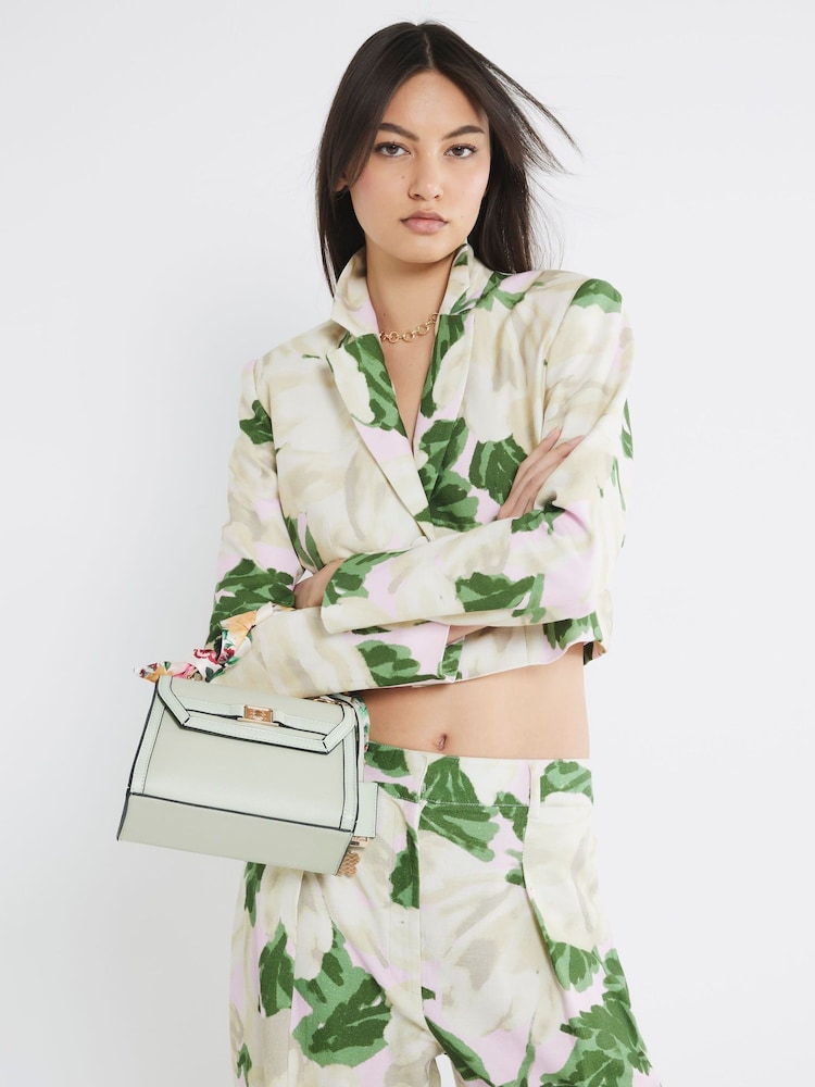 River Island Cream Floral Copped Boxy Blazer - Image 1 of 5