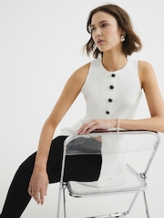 River Island Cream Longline Waistcoat - Image 3 of 6