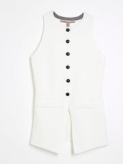 River Island Cream Longline Waistcoat - Image 5 of 6