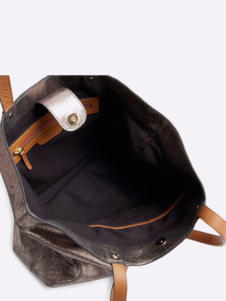 Gris - River Island Metallic Leather Shopper Bag - Imagen 6 de 6
