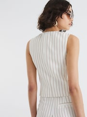 River Island White High Neck Fitted Waistcoat - Image 2 of 4