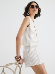 River Island White High Neck Fitted Waistcoat - Image 3 of 4