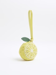 River Island Yellow Beaded Lemon Bag - Image 4 of 6