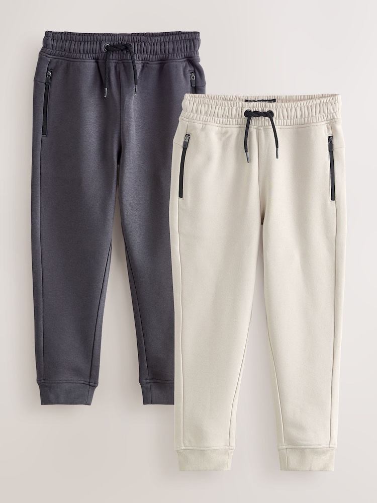 Stone/Grey Zip Pocket Slim Joggers (3-16yrs) - Image 1 of 8 Stone/Grey Zip Pocket Slim Joggers (3-16yrs) - Image 1 of 8