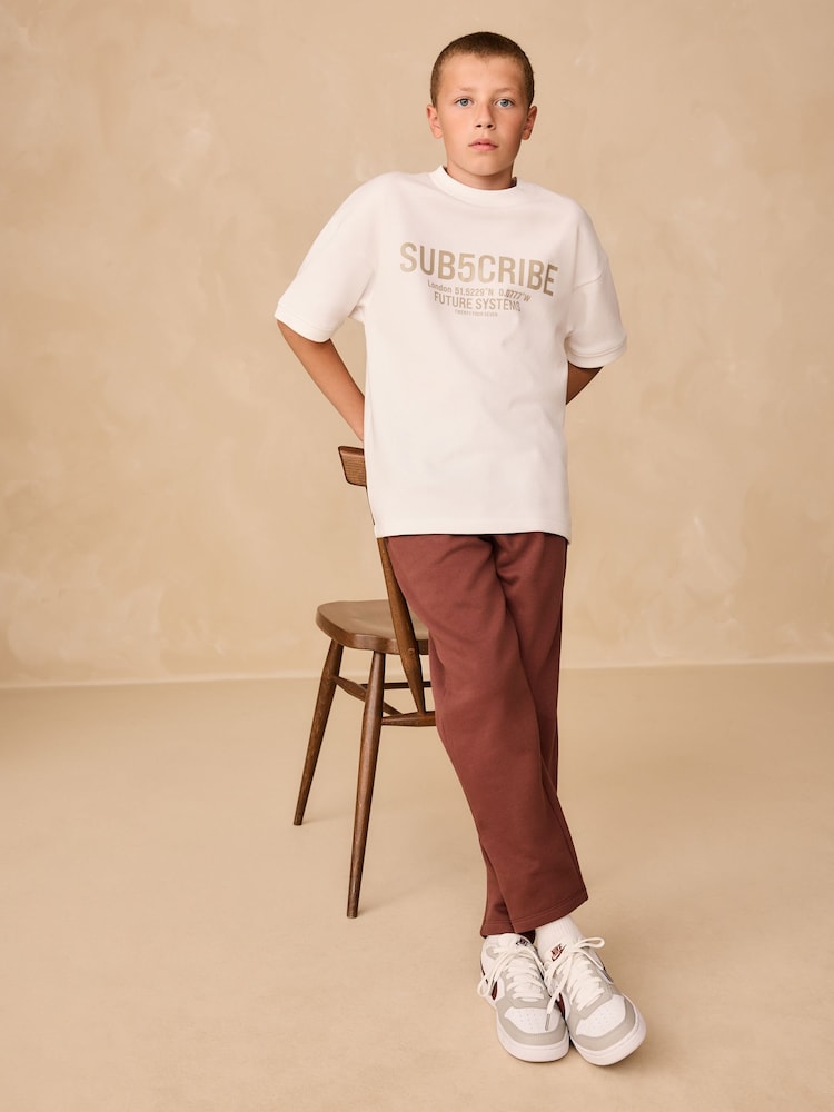Brown Regular Fit Regular Fit Non Cuff Joggers (3-16yrs) - Image 2 of 7