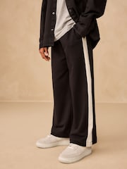 Black Wide Leg Panel Joggers (3-16yrs) - Image 1 of 7