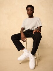 Black Regular Fit Regular Fit Non Cuff Joggers (3-16yrs) - Image 2 of 4