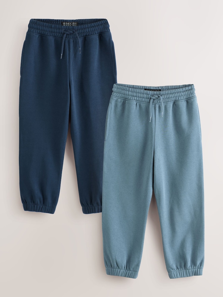 Blue Regular Fit Joggers 2 Pack (3-16yrs) - Image 1 of 8 Blue Regular Fit Joggers 2 Pack (3-16yrs) - Image 1 of 8