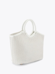 Carvela Pink Sardinia Midi Weave Bag - Image 2 of 5