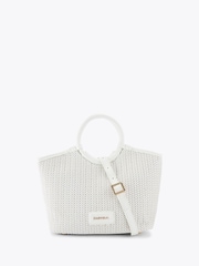 Carvela Pink Sardinia Midi Weave Bag - Image 4 of 5
