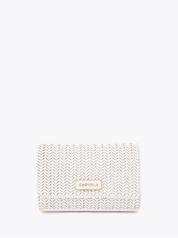 Carvela Pink Sardinia Weave Clutch Bag - Image 1 of 3