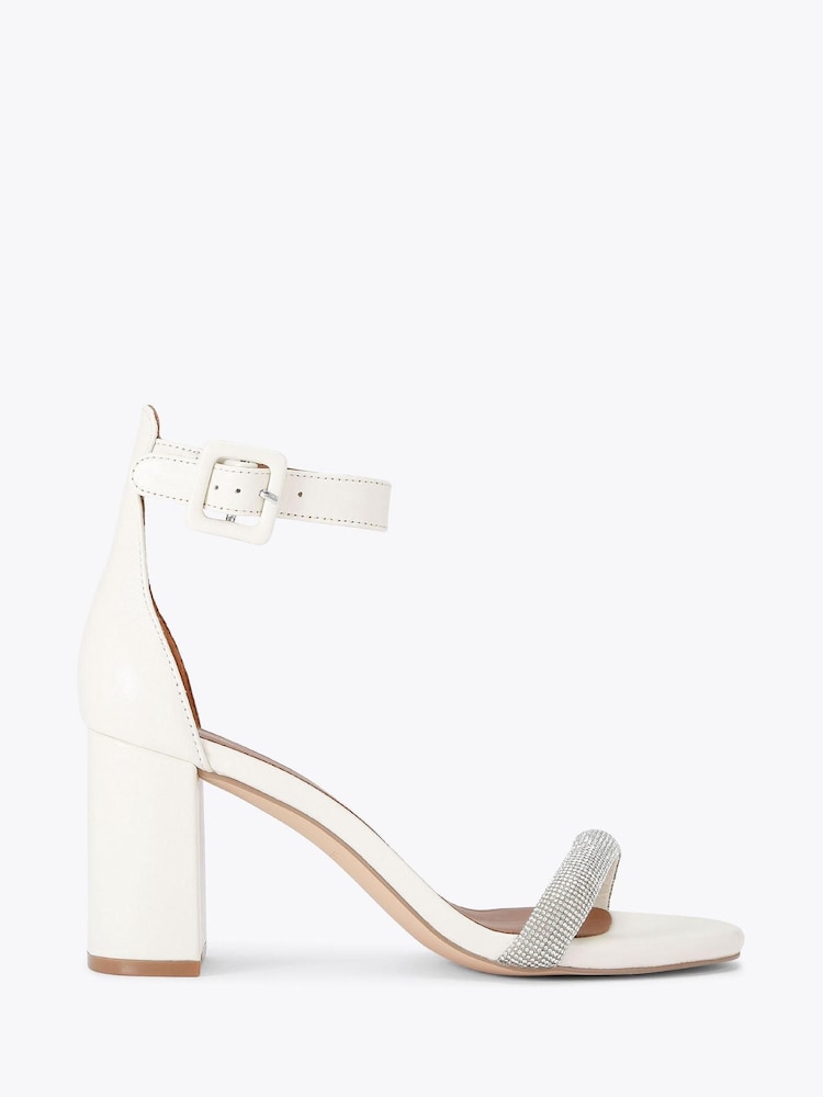 Kurt Geiger London Cream Langley Crystal Sandals - Image 1 of 1