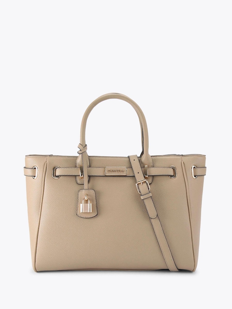 pardo - Carvela Bolsa cinto natural violeta Belted Tote - Imagem 1 de 4