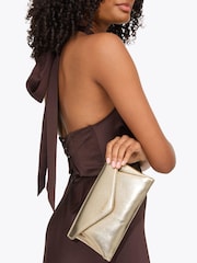 Carvela Gold Plated Brown Carvela Black Megan Envelope Clutch Bag - Image 5 of 5