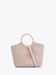 Carvela Pink Sardinia Midi Weave Bag - Image 2 of 5