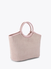 Carvela Pink Sardinia Midi Weave Bag - Image 3 of 5
