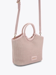 Carvela Pink Sardinia Midi Weave Bag - Image 4 of 5