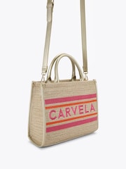 Carvela Pink Raffia Sorrento Midi Tote Bag - Image 2 of 4