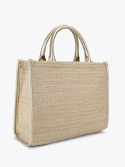 Carvela Pink Raffia Sorrento Midi Tote Bag - Image 3 of 4