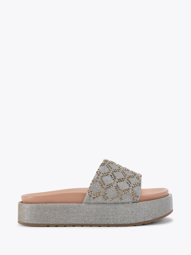 Carvela Grey Bronze Stella Flatform Sandals - Image 1 of 4