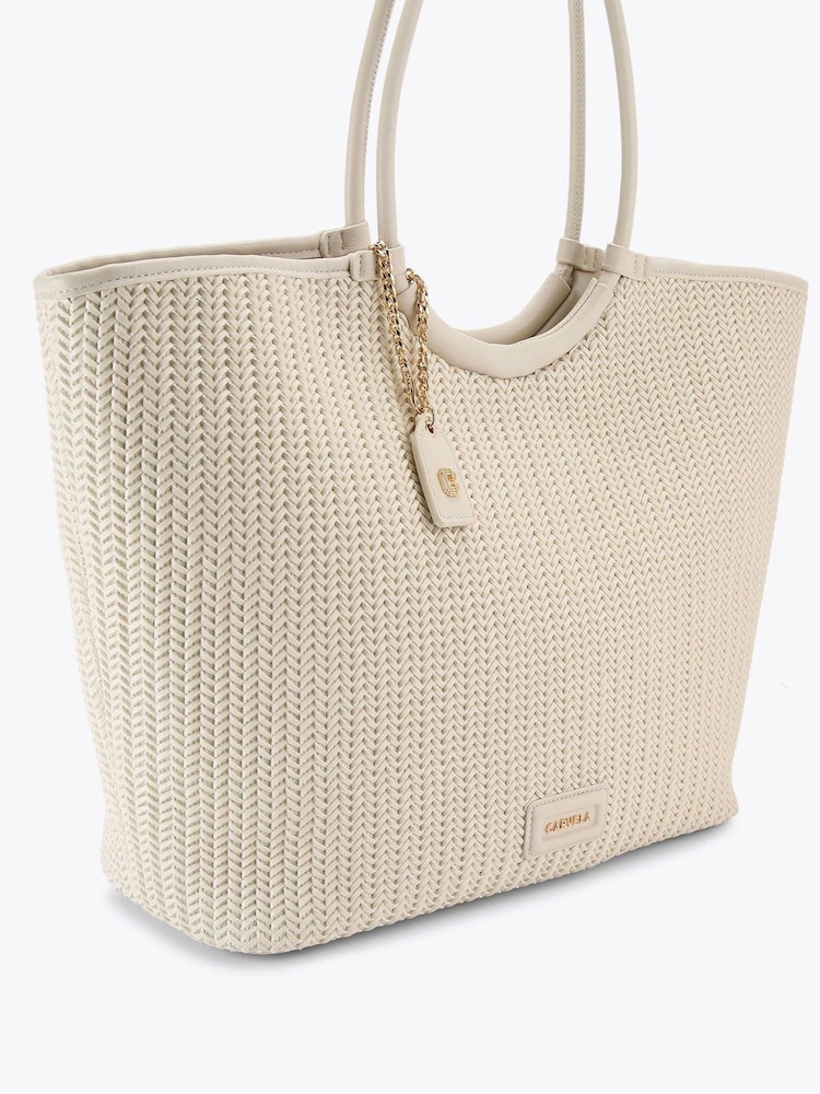 Carvela Cream Sardinia Weave Tote Bag - Image 4 of 4