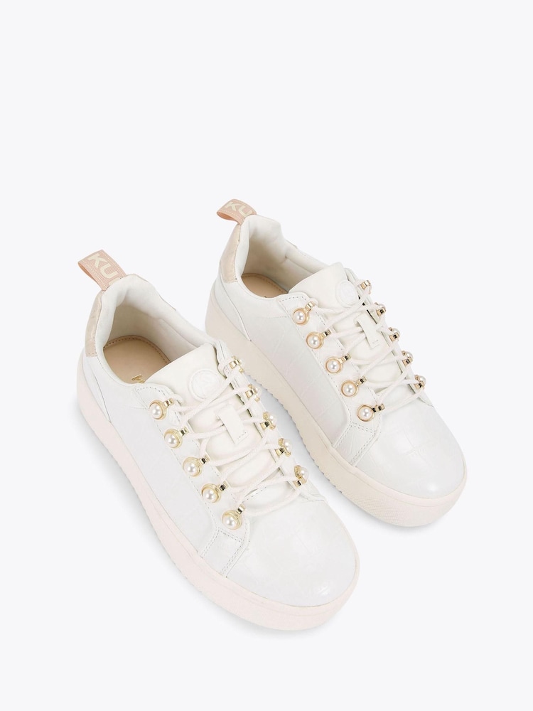 KG Kurt Geiger White Lighter Pearl Trainers - Image 2 of 4