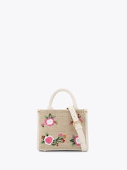 Carvela Pink Raffia Sorrento Micro Tote Bag - Imagen 1 de 5