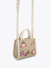 Carvela Pink Raffia Sorrento Micro Tote Bag - Imagen 2 de 5