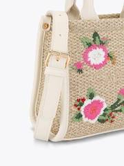 Carvela Pink Raffia Sorrento Micro Tote Bag - Imagen 4 de 5