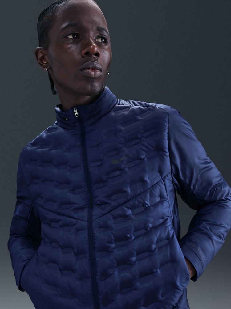 Nike Blue Void Therma-FIT ADV AeroLoft Repel Down Running Jacket - Image 1 of 6 Nike Blue Void Therma-FIT ADV AeroLoft Repel Down Running Jacket - Image 1 of 6